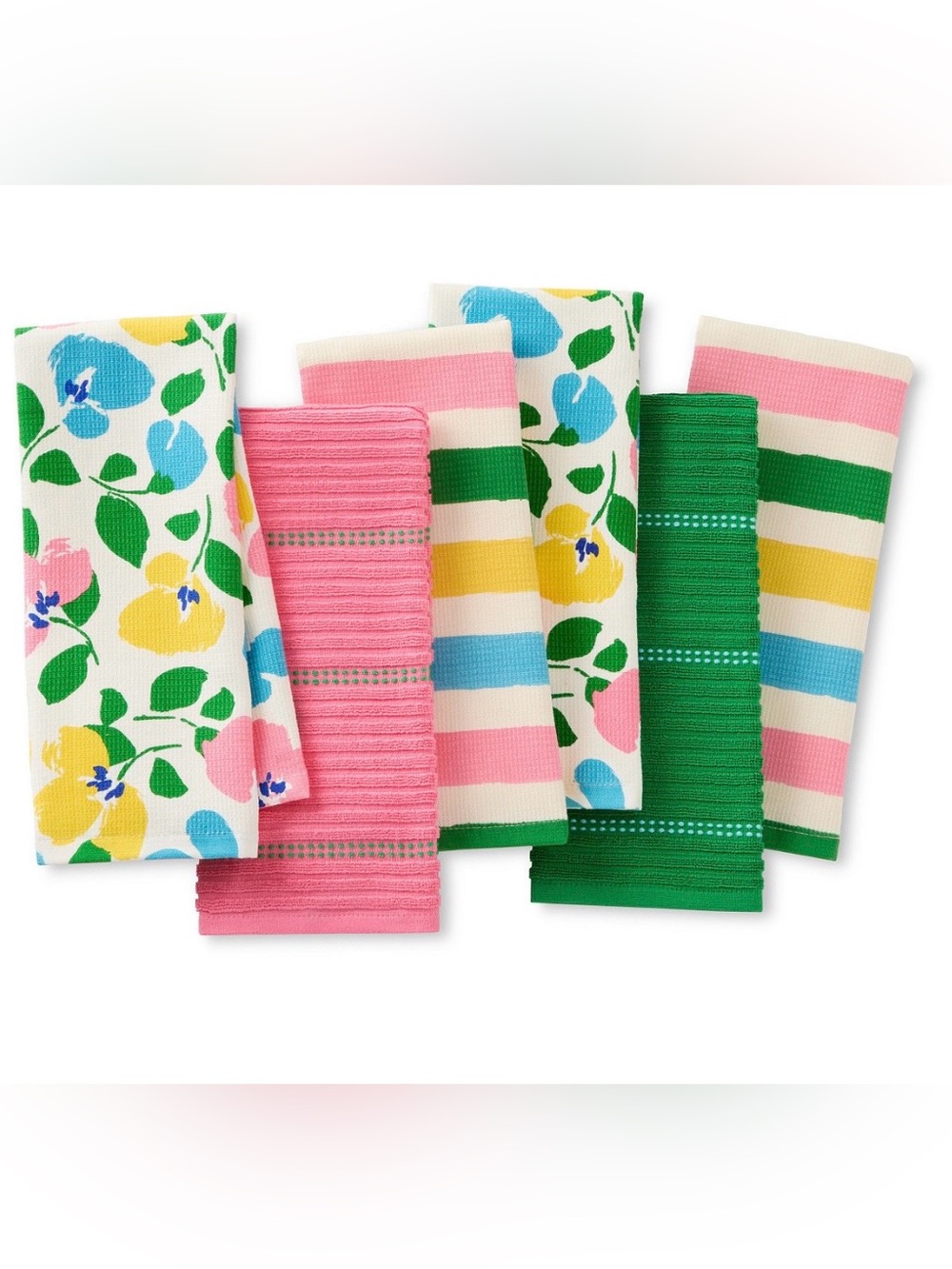 Kate Spade Painterly Bouquet Cotton Kitchen Towel Set of 6